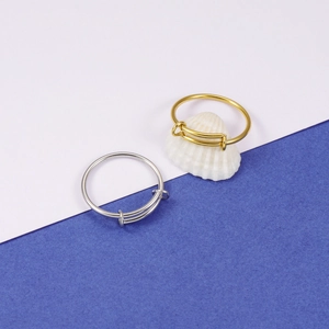 Minimalist 1.6mm adjustable stainless steel coil rings in gold and silver finish