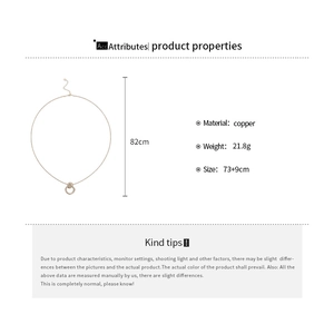 Detailed size chart for the multi-layer circular pendant necklace with 82cm total drop length