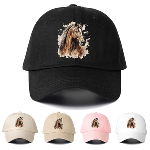 Watercolor Horse Head Print Baseball Cap Cotton Breathable Sun Protection Outdoor Casual Hat For Men Women