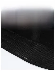Detailed macro view of the widened moisture-wicking sweatband inside the black baseball cap