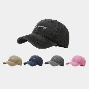 Baseball Cap Washed Cotton Sun Protection Casual Retro Distressed Adjustable You Are Enough Embroidery Heart Men Women