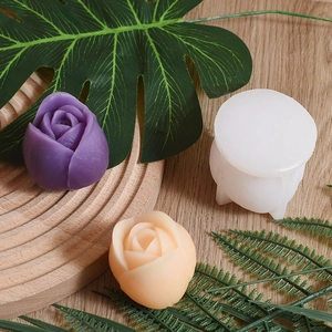 3D tulip rose silicone mold for DIY candles and handmade soaps with floral texture
