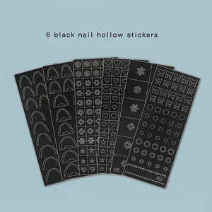 Hollow Nail Art Stickers Heart Butterfly Leopard Patterns French Manicure DIY Decoration Women Decorative Manicure Decals