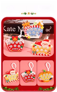 Detail view of Christmas pop light-up game console with silicone buttons and lanyard