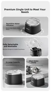 Detail showing the 2L large capacity modular design and quiet pump of the cat water fountain