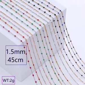 Verfijnde Satellietketting Ketting 304 Roestvrij Staal Gekleurde Emaille Kralen Retro Minimalistische Sieraden Voor Dames Heren