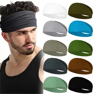 Elastic sweat-wicking sports headband available in 11 colors for yoga and running