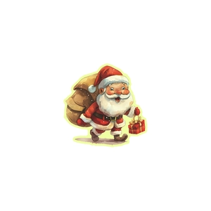 Luminous Santa Claus wall sticker with gift bag and glowing effect for bedroom decor
