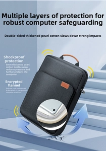 Detail of 8mm shockproof foam padding and soft velvet lining for laptop sleeve