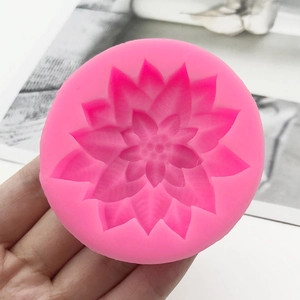 Food grade pink silicone flower mold for chocolate fondant cake decorating