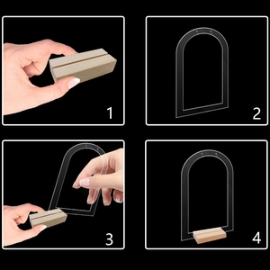 Guide d'assemblage du support boucles d'oreilles en acrylique avec base en bois naturel
