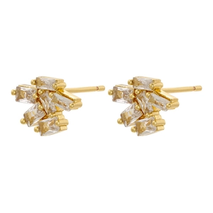 Detailed close-up of 18K gold plated snowflake earrings with radiant zircon stones