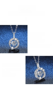 Detail of Moissanite pendant showing expert cutting and high-quality German polishing