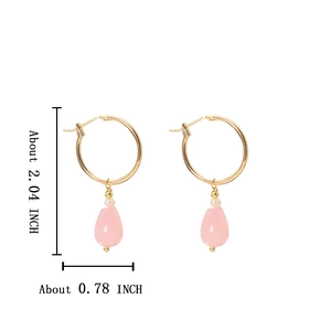 Elegant 925 silver pink crystal earrings with natural pearls and size measurements