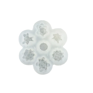 3D succulent flower silicone mold with 7 cavities for candles and chocolate baking crafts