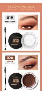 Détails du kit de cire à sourcils transparente et marron avec pinceau à double embout