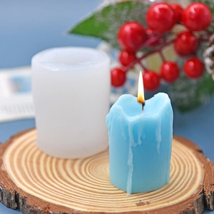 Silicone Candle Mold DIY Handmade Cylinder Shape Dripping Wax Effect Aromatherapy Soap Baking Tools