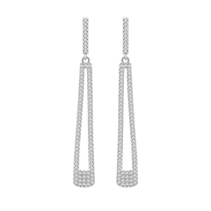 Elegant S925 sterling silver long tassel earrings with sparkling cubic zirconia stones