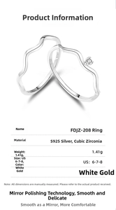 Detail of S925 sterling silver wave ring with teardrop cubic zirconia and mirror polish