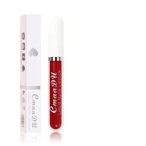 Rouge à lèvres liquide mat rouge de 2,5ml avec boîte de présentation blanche