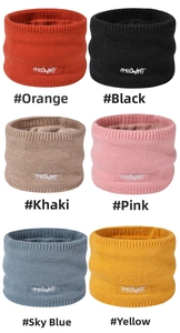 Winter thermal neck warmers in six colors showing knitted texture and fleece lining