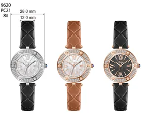 Detail view showing compact watch case dimensions, 28mm height and 12mm width measurements