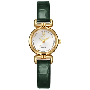 Women Quartz Watch Slim PU Leather Strap Crocodile Pattern Rhinestone Dial Elegant Fashion Lady Wristwatch Casual