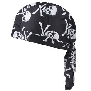 Bandana noir respirant avec motif tête de mort pour sport de plein air et protection solaire