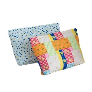 Quilted floral and checkered large capacity makeup bags with cherry patterns and zippers
