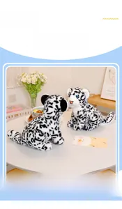 Close-up of realistic snow leopard plushies with blue eyes and soft faux fur texture