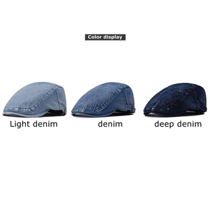 Retro denim ivy cap for men and women available in light, standard, and deep blue shades