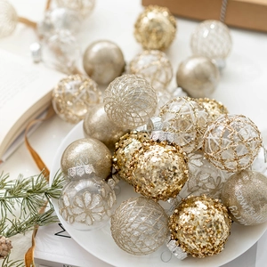 Shatterproof Painted Christmas Ball Ornaments Set Glitter Xmas Tree Hanging Baubles For Holiday Party Home Festival Decor