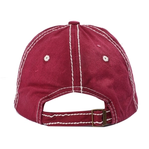 Casquette de baseball bordeaux en coton avec broderie SPARK et surpiqûres blanches
