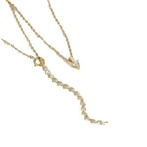 Minimalist S925 sterling silver heart pendant necklace with gold plating and zircon stone