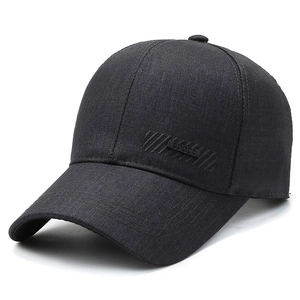 Classic black middle-aged men's cotton baseball cap with Sport lettering on side