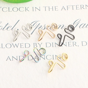 Set of 5 vacuum-plated stainless steel fake nose rings in silver gold and rose gold