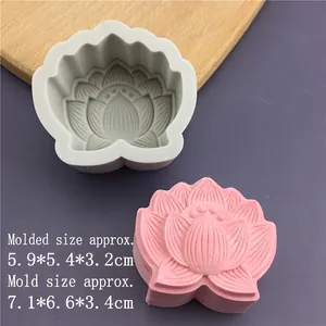 Lotus flower silicone mold for soap and cake with dimensions 7.1x6.6x3.4cm for handmade DIY crafts