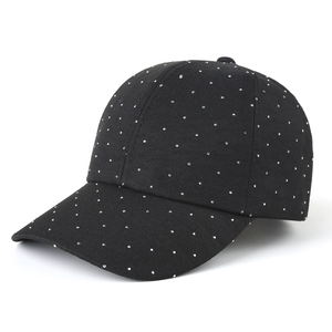 Shiny Rhinestone Baseball Cap Breathable Polyester Sun Protection Adjustable Outdoor Fashion For Women