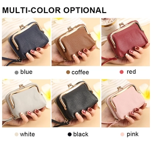 Litchi pattern leather card holder available in blue, coffee, red, white, black and pink
