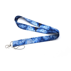 Van Gogh Starry Night polyester lanyard with a durable silver metal swivel hook