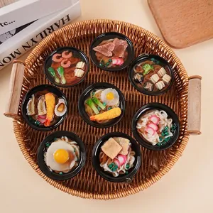 Simulation Japanese Food Udon Ramen Bowl Keychains PVC Miniature Noodles Model Bag Pendant Decorative Toy Realistic Gift
