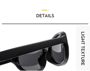 Detailed macro view showing the smooth hinge and lightweight texture of black cat-eye sunglasses