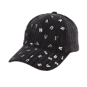 Corduroy Baseball Cap With Silver Metal Alphabet Rivets Korean Style Streetwear Trendy Peaked Hat For Men Women
