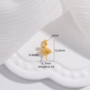 Bélière en argent S925 pour pendentif perle avec finition dorée et mesures