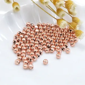 Rose gold polished metal loose beads for DIY jewelry making and handmade crafts