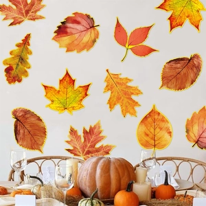 Autumn maple leaf wall stickers set of 12 for Thanksgiving and harvest party decoration