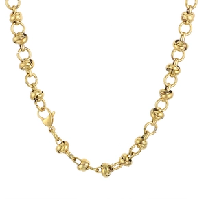 Collier minimaliste à nœuds dorés en acier titane avec une finition métallique polie