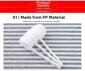 Detail of white PP plastic measuring spoon with long handle for milk and herbal powder
