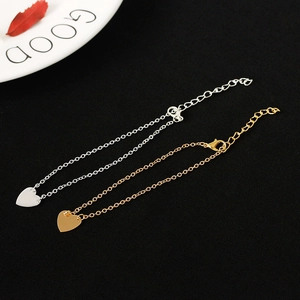 Bracelets avec pendentif cœur minimaliste en or et argent avec fermoir ajustable