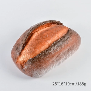 Realistic artificial European bread model 25x16x10cm for bakery prop and home decoration